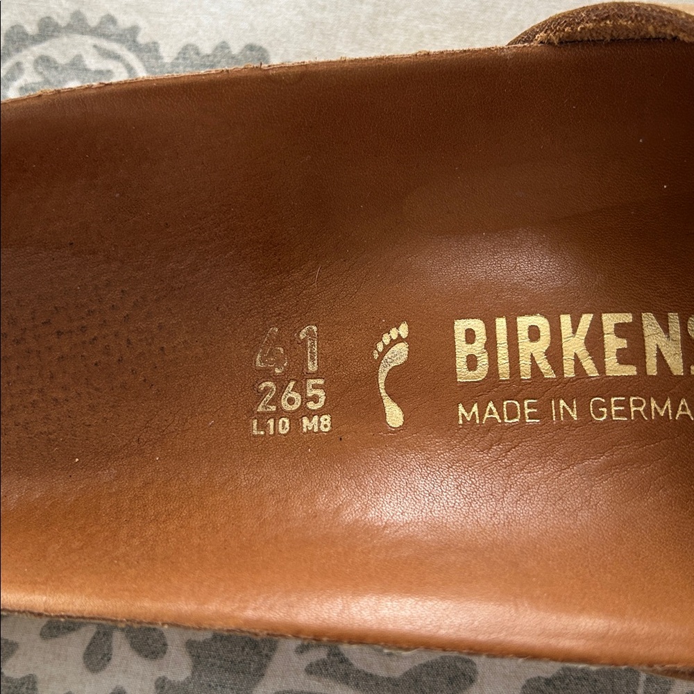 Birkenstock Madrid Cognac Tan Sandals with Gold Buckle, size 41 - Picture 4 of 8